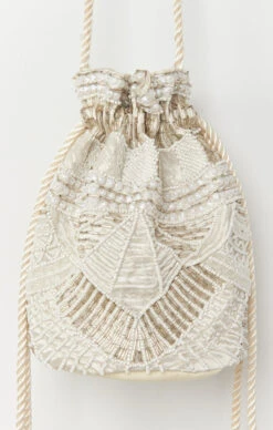 Show Me Your Mumu Cleobella X Mumu Penelope Beaded Bucket Bag ~ White -Show Me Your Mumu 00e70f8894340989e3038237702973b6