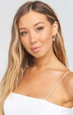 Show Me Your Mumu Tulla Shell Mini Hoop Earrings ~ Gold/Pearl