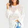 Show Me Your Mumu Paula Fringe Pullover ~ White Crochet -Show Me Your Mumu 066c9a732ae90c6f4578919f4b6a47a8