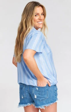 Show Me Your Mumu Lanai Top ~ Sidewalk Stripe Periwinkle -Show Me Your Mumu 0f58f24be8b38bd85159841732a152a5