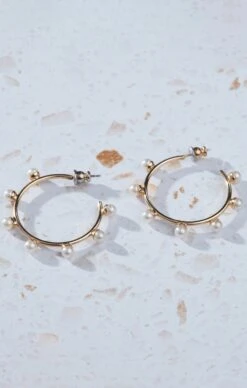 Show Me Your Mumu Faithy Jewels Faith Pearl Hoop Earrings~ 24K Gold Plated -Show Me Your Mumu 210919 LITTLE SISTER ECOMM2114 1024x1024 2x 2f7b623e 049c 4358 a485 43c83b921b75