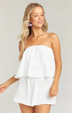 Show Me Your Mumu Thelma Romper ~ White Crinkle Gauze -Show Me Your Mumu 2a712a6fcd1d0ed800278ce5a2bd8fcc