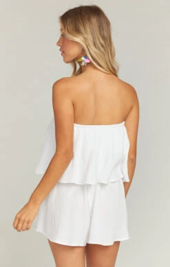 Show Me Your Mumu Thelma Romper ~ White Crinkle Gauze -Show Me Your Mumu 2d9a366e0ce176c26afef086b1a319b9