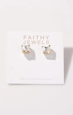 Show Me Your Mumu Faithy Jewels Claire Butterfly Stud Earrings ~ Gold
