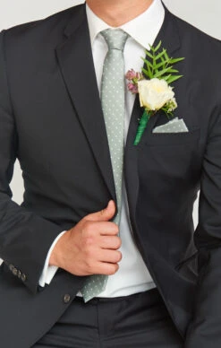 Show Me Your Mumu Sam Pocket Square ~ Silver Sage Dot