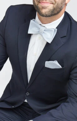 Show Me Your Mumu Sam Pocket Square ~ Steel Blue Stripe -Show Me Your Mumu 413bdc2ba5bc2ad926cb4122cba0839a