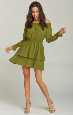 Show Me Your Mumu Esmeralda Dress ~ Dusty Olive Chiffon