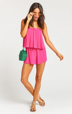 Show Me Your Mumu Thelma Romper ~ Hot Pink