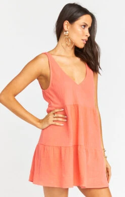 Show Me Your Mumu Emme Tank Dress ~ Peach Crinkle Gauze -Show Me Your Mumu 54eb55f95fc2ae3d76c230d6c80b72b6