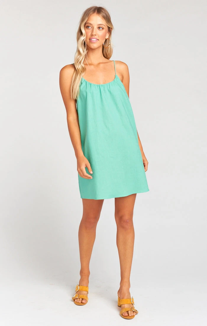Show Me Your Mumu Carlotta Mini Dress ~ Parakeet Linen 3 Show Me Your Mumu Carlotta Mini Dress ~ Parakeet Linen
