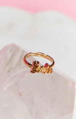 Show Me Your Mumu Barbie Script Ring ~ Gold -Show Me Your Mumu 5882ba980559de9c84a1226b1d4ad3c8