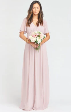Show Me Your Mumu Emily Empire Maxi Dress ~ Neutral Mauve Chiffon
