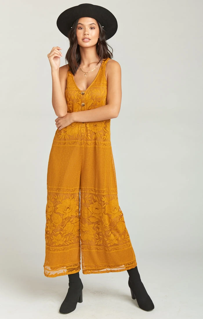 Show Me Your Mumu Goulding Jumpsuit ~ Moonlight Roses Lace Marigold 4 Show Me Your Mumu Goulding Jumpsuit ~ Moonlight Roses Lace Marigold - Image 2