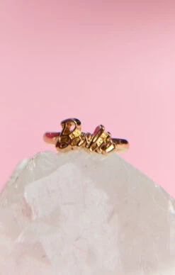 Show Me Your Mumu Barbie Script Ring ~ Gold