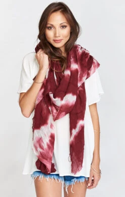 Show Me Your Mumu Island Maroon Tie Dye Scarf Or Sarong -Show Me Your Mumu 8dc9d9a39a246ef706324c59e86988ca