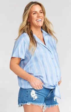 Show Me Your Mumu Lanai Top ~ Sidewalk Stripe Periwinkle -Show Me Your Mumu 971d73247bdadf0d30de8d0be8c7a057