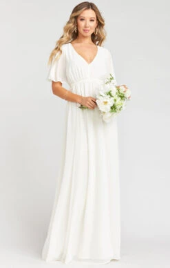 Show Me Your Mumu Emily Empire Maxi Dress ~ Wedding Cake Chiffon