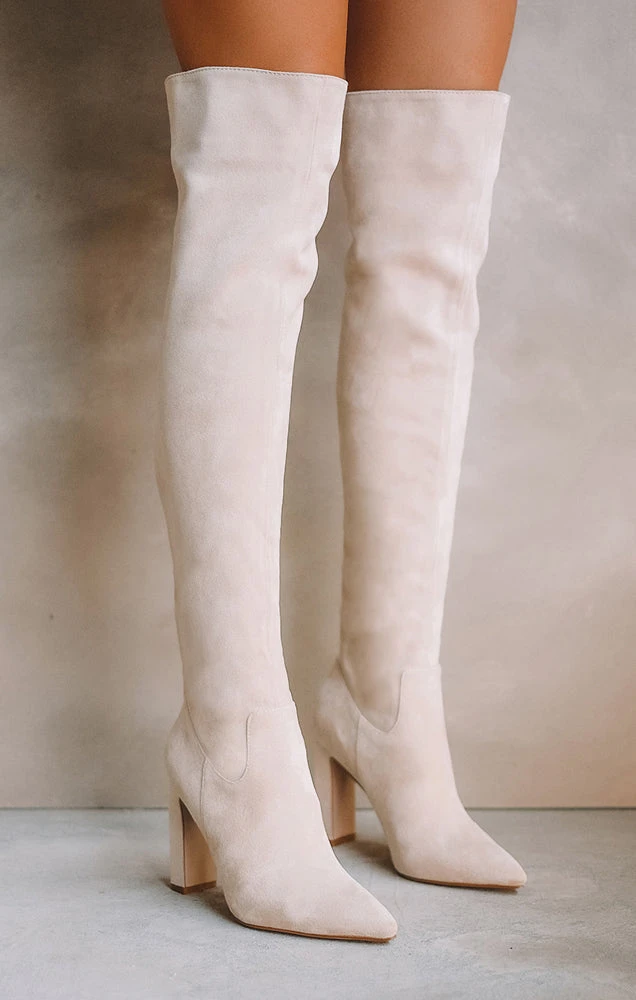 Show Me Your Mumu Billini Aaliyah Thigh High Boots ~ Cream Suede 7 Show Me Your Mumu Billini Aaliyah Thigh High Boots ~ Cream Suede - Image 5