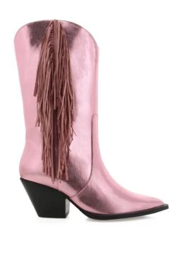 Show Me Your Mumu Billini Andi Fringe Boot ~ Light Pink Metallic -Show Me Your Mumu ANDI LIGHTPINKMETALLIC 1