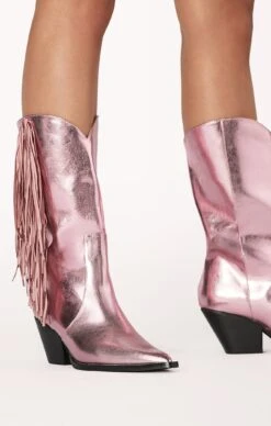 Show Me Your Mumu Billini Andi Fringe Boot ~ Light Pink Metallic -Show Me Your Mumu ANDI LIGHTPINKMETALLIC2