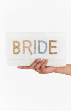 Show Me Your Mumu Bride Clutch Bag ~ Beaded White And Multi