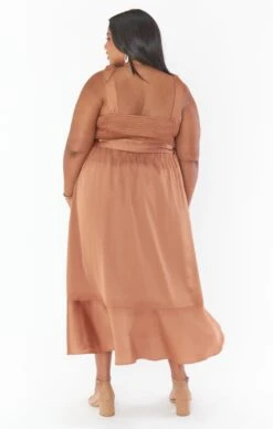 Show Me Your Mumu Claire Midi Dress ~ Copper Luxe Satin -Show Me Your Mumu BF2 0413SX CP62 04 1