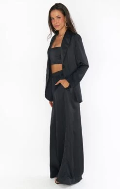 Show Me Your Mumu Felix Blazer ~ Black Luxe Satin 20 Show Me Your Mumu Felix Blazer ~ Black Luxe Satin -Show Me Your Mumu BF2 5293 BK62 02
