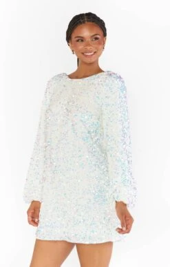 Show Me Your Mumu Clarabelle Dress ~ White Sparkle Sequin -Show Me Your Mumu BF3 5406 IW92 04