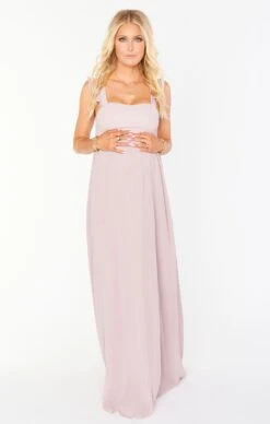 Show Me Your Mumu June Maxi Dress ~ Neutral Mauve Chiffon -Show Me Your Mumu BF9 0157 CM24 01