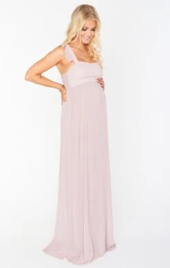 Show Me Your Mumu June Maxi Dress ~ Neutral Mauve Chiffon -Show Me Your Mumu BF9 0157 CM24 02