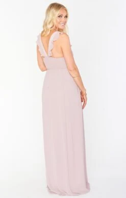 Show Me Your Mumu June Maxi Dress ~ Neutral Mauve Chiffon -Show Me Your Mumu BF9 0157 CM24 03