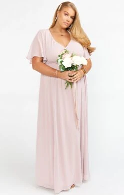 Show Me Your Mumu Emily Empire Maxi Dress ~ Neutral Mauve Chiffon -Show Me Your Mumu BF9 0238NX CM24 01