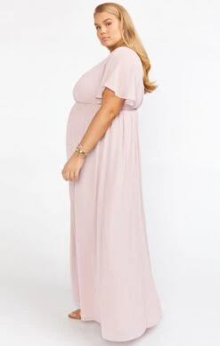 Show Me Your Mumu Emily Empire Maxi Dress ~ Neutral Mauve Chiffon -Show Me Your Mumu BF9 0238NX CM24 02
