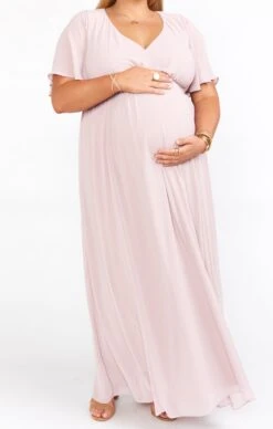 Show Me Your Mumu Emily Empire Maxi Dress ~ Neutral Mauve Chiffon -Show Me Your Mumu BF9 0238NX CM24 05