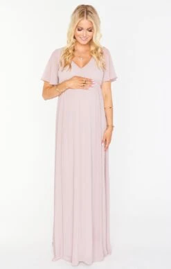 Show Me Your Mumu Emily Empire Maxi Dress ~ Neutral Mauve Chiffon -Show Me Your Mumu BF9 0238N CM24 01 866e34eb b6ed 44f8 a96e 0c61b440c201