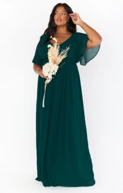 Show Me Your Mumu Emily Empire Maxi Dress ~ Emerald Chiffon -Show Me Your Mumu BM0 0223NX ER24 01