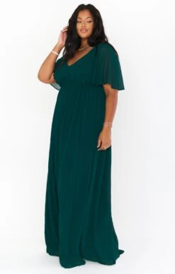 Show Me Your Mumu Emily Empire Maxi Dress ~ Emerald Chiffon -Show Me Your Mumu BM0 0223NX ER24 01 2