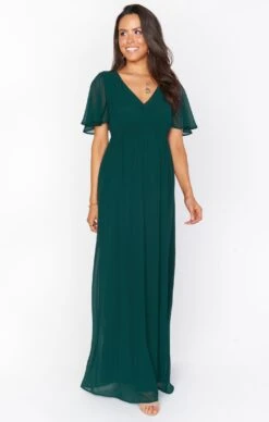 Show Me Your Mumu Emily Empire Maxi Dress ~ Emerald Chiffon -Show Me Your Mumu BM0 0223N ER24 04