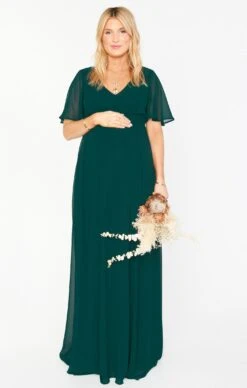 Show Me Your Mumu Emily Empire Maxi Dress ~ Emerald Chiffon -Show Me Your Mumu BM0 0223N ER24 05