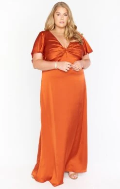 Show Me Your Mumu Rome Twist Gown ~ Burnt Orange Luxe Satin -Show Me Your Mumu BM0 0236NX RU62 02 b1d94180 eceb 4afc 93b4 6d3caadaf215