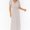 Show Me Your Mumu Michelle Flutter Maxi Dress ~ Dove Grey Beaded -Show Me Your Mumu BM0 0505N DG44 01