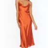 Show Me Your Mumu Verona Cowl Dress ~ Burnt Orange Luxe Satin -Show Me Your Mumu BM0 0510 RU62 02