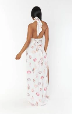 Show Me Your Mumu Adele Halter Maxi Dress ~ White Shell Luxe Satin -Show Me Your Mumu BM3 5375 QW62 05