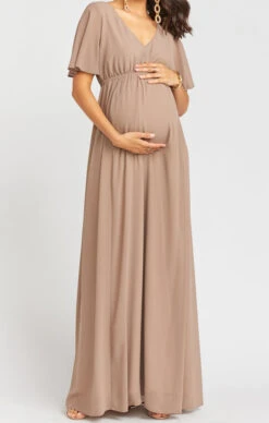 Show Me Your Mumu Emily Empire Maxi Dress ~ Dune Chiffon -Show Me Your Mumu BM9 0223N DU24 05