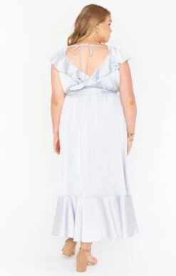 Show Me Your Mumu Samantha Ruffle Wrap Dress ~ Silver Luxe Satin -Show Me Your Mumu BR0 0239NX SL62 03