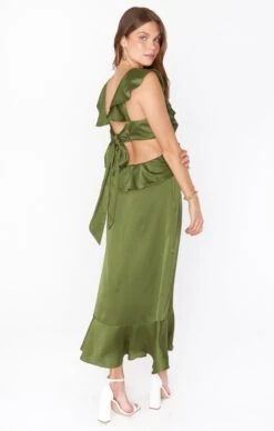 Show Me Your Mumu Zoey Midi Dress ~ Rich Olive Luxe Satin -Show Me Your Mumu BR2 0530 OL62 04 008522a5 279c 4a11 8ebc b78ff0607e35