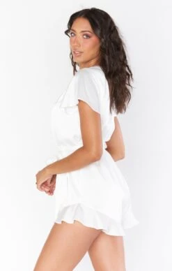 Show Me Your Mumu Say I Do Romper ~ Ivory Luxe Satin -Show Me Your Mumu BR2 5311 IV62 03