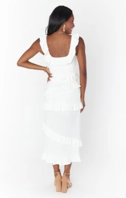 Show Me Your Mumu Greta Dress ~ White Stretch -Show Me Your Mumu BR2 5342 WH58 03