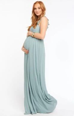 Show Me Your Mumu June Maxi Dress ~ Silver Sage Crisp -Show Me Your Mumu BR9 0170NPREGS ss46 02