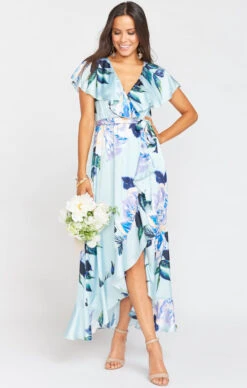 Show Me Your Mumu Jess Ruffle Midi Dress ~ Mint To Be Floral